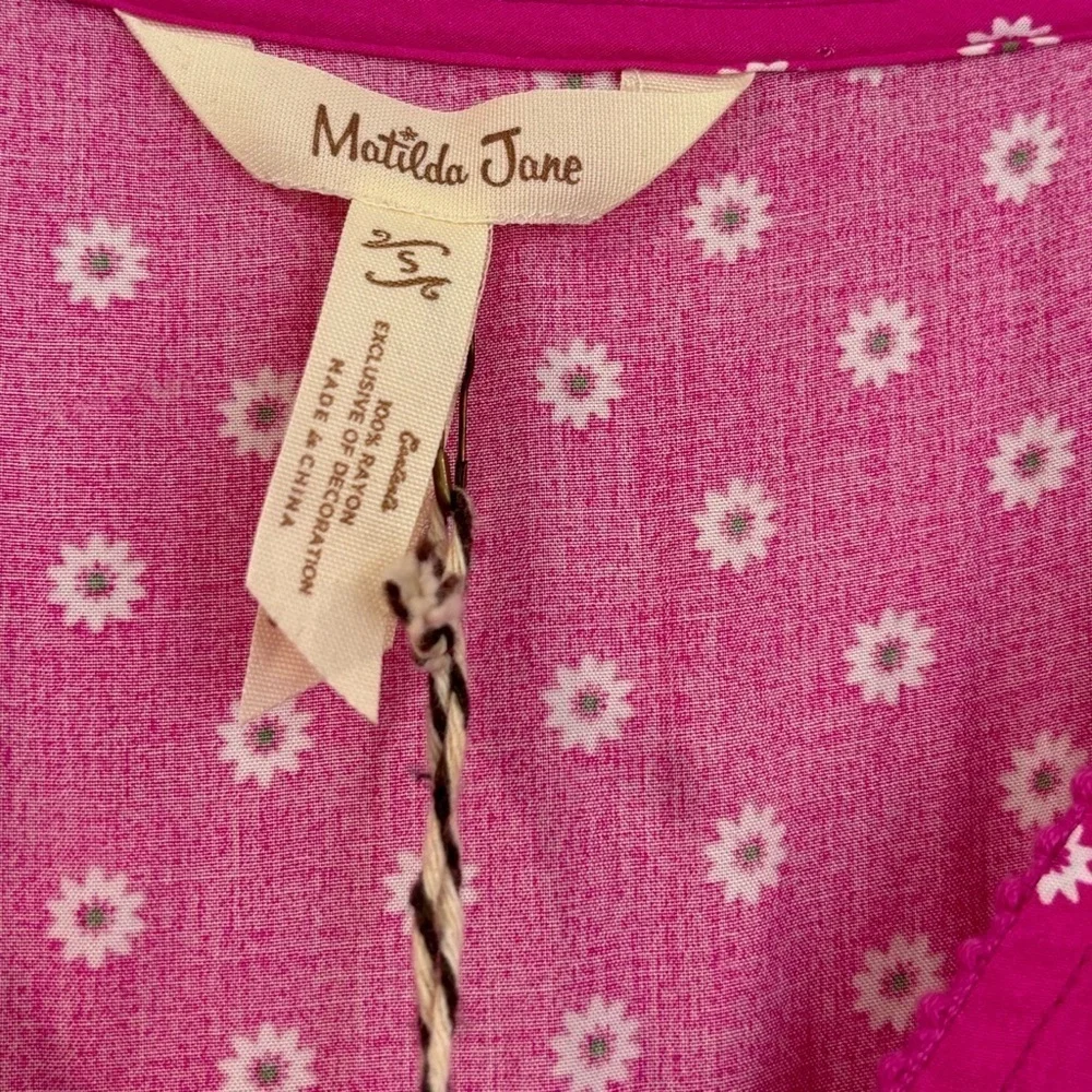 Matilda Jane Fuchsia Pink Polka Dot Fit-and-Flare Dress
